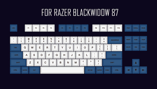 dsa white blue colorway Dye Sub Keycap Set PBT plastic for keyboard gh60 xd60 xd84 cospad tada68 rs96 zz96 87 104 660