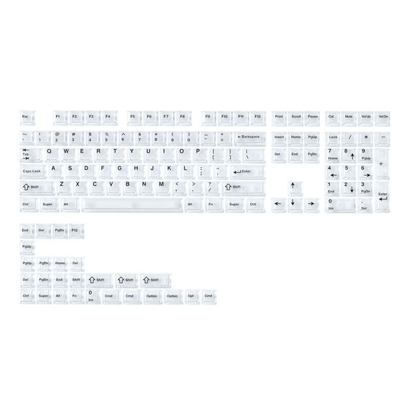 FLESPORTS PC Keycap Set Fog White Dusk Black Transparent for keyboard gh60 poker 87 tkl 104 ansi xd64 bm60 xd68 xd84 BM87 BM65