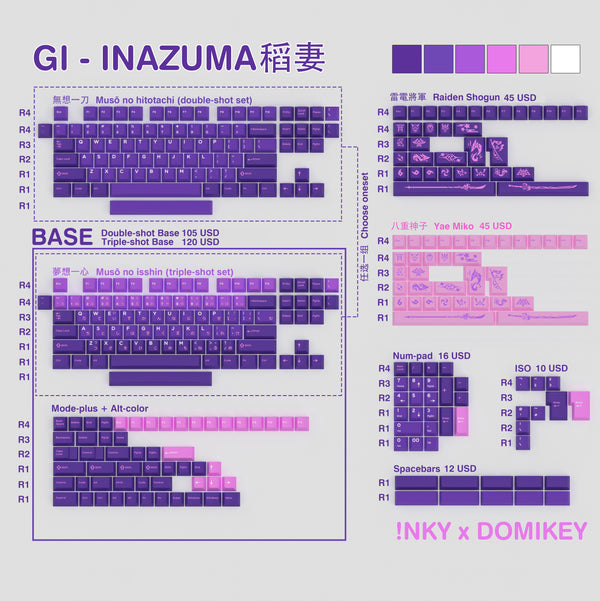 [CLOSED][GB] iNKY  Studio GI-Inazuma theme Cherry Profile Keycaps  稲妻 Thunder Electro