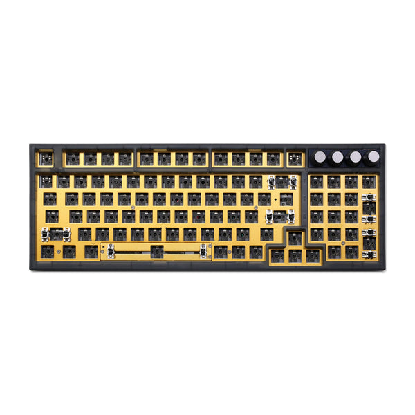 GK980 Gasket hot swappable 98% Custom Mechanical Keyboard Kit support split spacebar rgb switch leds type c has software