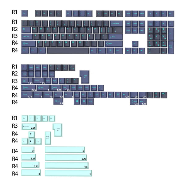 Ghost Judges Deep Ocean Cherry PBT Doubleshot keycap for mx keyboard 60 65 87 104 xd64 bm60 bm65 similar with Hammerhead