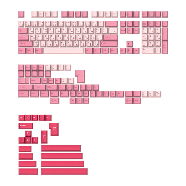 Ghost Judges GJ Sakura Matsuri Hirigana JP Cherry PBT Doubleshot keycap for mx keyboard 60 65 87 104 xd64 xd68 bm60 bm65 Pink