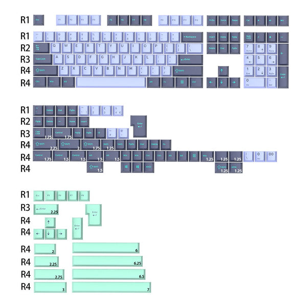 Ghost Judges Ocean Current Cherry PBT Doubleshot keycap for mx keyboard 60 65 87 104 xd64 bm60 bm65 similar with Hammerhead 1.0