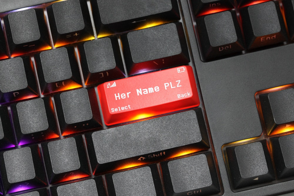 Novelty Shine Through Keycaps ABS Etched Shine-Through Her Name PLZ Pl ...