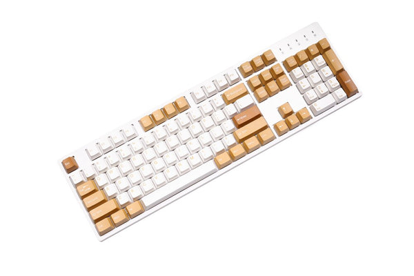 taihao Vintage Camel ABS double shot keycaps for diy gaming mechanical keyboard oem profile Beige Yellow ISO 1.75u shift