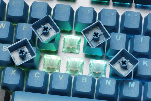 taihao pbt doubleshot keycaps Deep Forest Blue Green Backlit oem profile