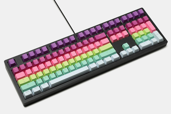 taihao pbt double shot keycaps Backlit Caps oem profile Rainbow Sherbet color
