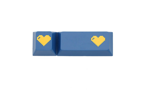 Domikey abs doubleshot keycap pixel heart blue yellow for oem dsa sa cherry profile