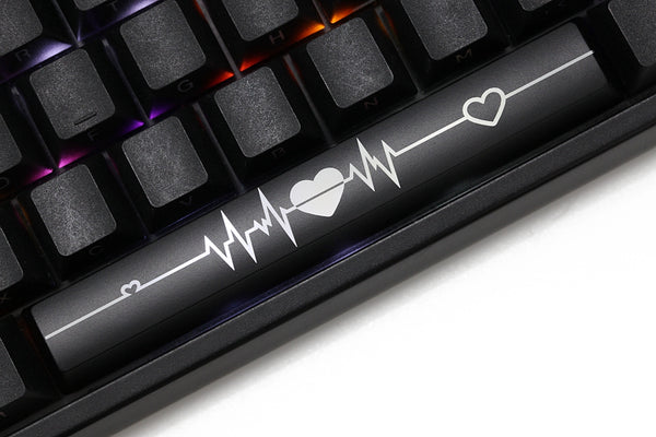 Novelty Shine Through spacebar ABS Etched Keycap light ECG electrocardiogram heart
