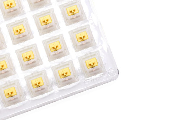 Gateron CAP Milky Yellow Switch V2 Extras 5pin RGB Linear 63g mx stem switch for mechanical keyboard 50m with Acrylic Base Case