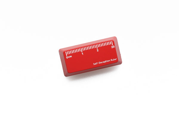 Key Cap Ruler Novelty Shine Through Keycap ABS Etched Self Deception ruler black red ...