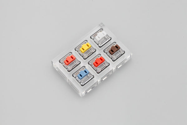 Acrylic Switch Tester 2X3 Kailh choc low  switch brown white red dark yellow blue orange SMD RGB