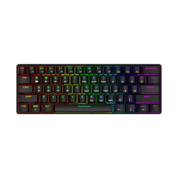 Keyhome KH61 60% mechanical keyboard hot swappable rgb switch led type c doubleshot keycap macro program blue red brown black