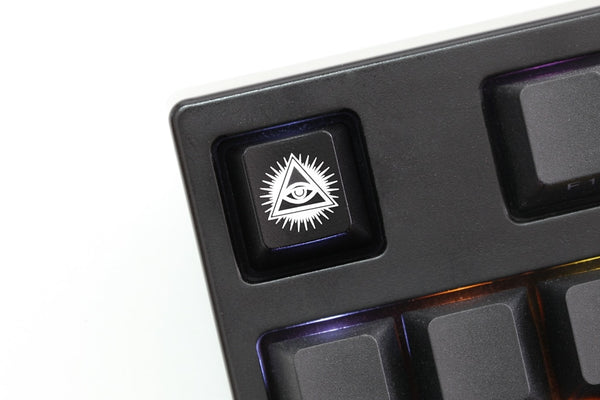 Novelty Shine Through Keycaps ABS Etched black red esc Eye of Providence