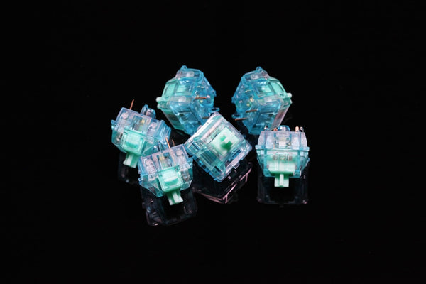 Gateron Turquoise Tealio Switch Linear 63.5g 65g 5pin SMD RGB mx stem switch for mechanical keyboard Cyan Colorway