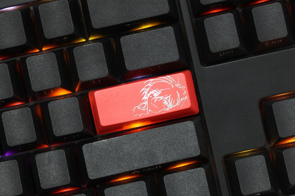 Novelty Shine Through Keycap ABS Etched EVA Asuka Ayanami Rei Ikari Shinji black red enter backspace