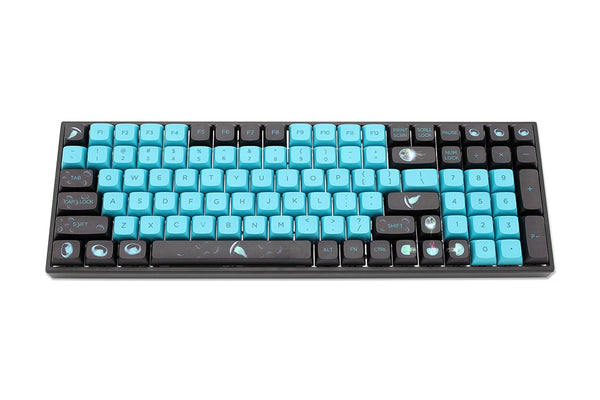 XDA V2 Ocean Jellyfish Dye Sub Keycap Set thick PBT for keyboard gh60 poker 87 tkl 104 ansi xd64 bm60 xd68 xd84 xd96 Blue Black