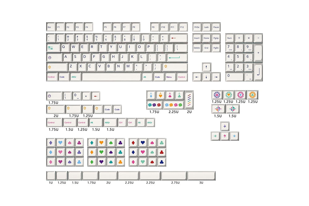 XDA V2 Las Vegas Dye Sub Keycap Set thick PBT for keyboard 87 tkl