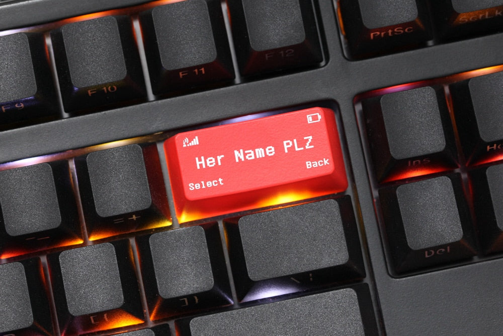 Novelty Shine Through Keycaps ABS Etched Shine-Through Her Name PLZ Pl ...