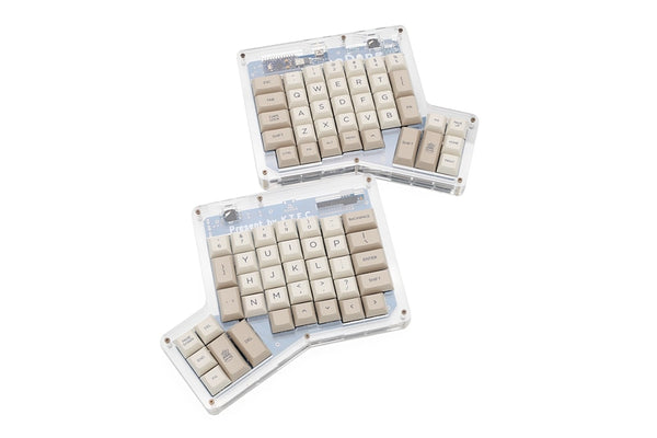 dsa pbt dye subbed keycaps Infinity ErgoDox Ergonomic Keyboard light beige grey