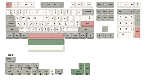 XDA V2 9009 Beige Grey Dye Sub Keycap Set thick PBT for keyboard gh60 poker 87 tkl 104 ansi xd64 bm60 xd68 bm65 bm68 Japanese