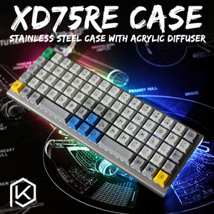 stainless steel bent case for xd75re 60% custom keyboard acrylic panels acrylic diffuser - KPrepublic