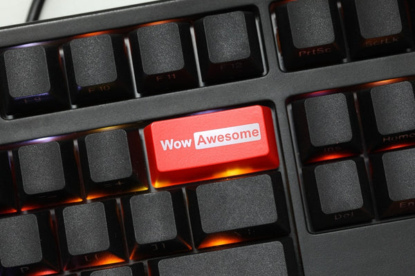 Novelty Shine Through Keycaps ABS Etched wow awesome black red enter backspace