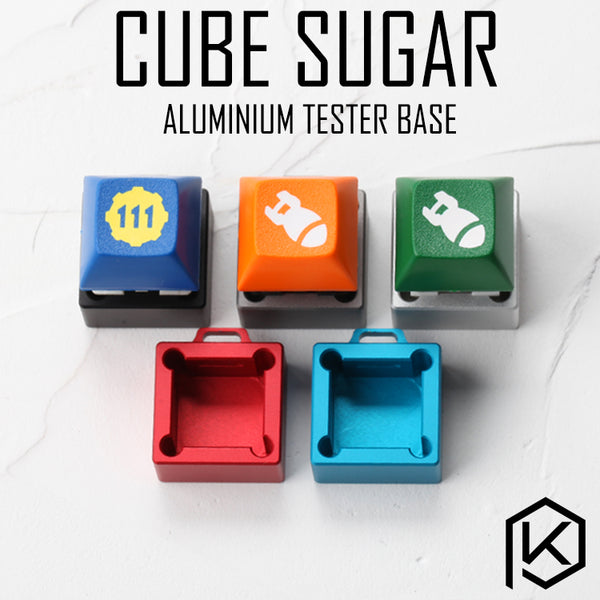 cube sugar aluminum Switch Tester base housing 1X1 silver red blue grey