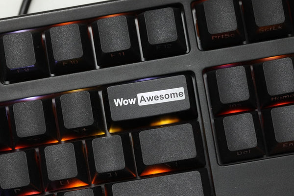 Novelty Shine Through Keycaps ABS Etched wow awesome black red enter backspace