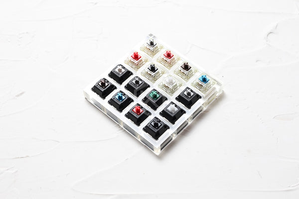 acrylic Switch Tester 4X4 clear housing base for cherry brown black red blue tactile grey silver green nature white clear rgb