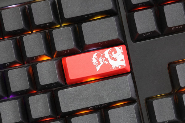Novelty Shine Through Keycaps ABS  Etched black red enter God Of War Kratos oem profile