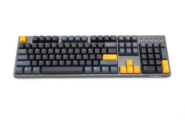 taihao abs double shot keycaps midnight color of black yellow 104 ansi