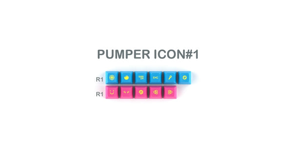 Domikey SA Cyberpunk abs doubleshot keycap pumper mx stem blue pink purple