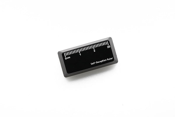 Key Cap Ruler Novelty Shine Through Keycap ABS Etched Self Deception ruler black red ...