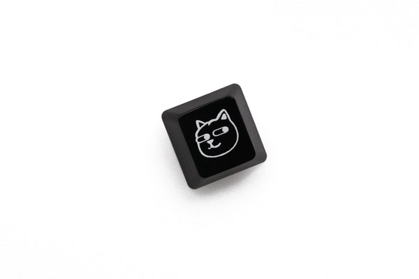 Novelty Shine Through Keycaps ABS Etched back lit black red r1 ESC Doge dog head puppy