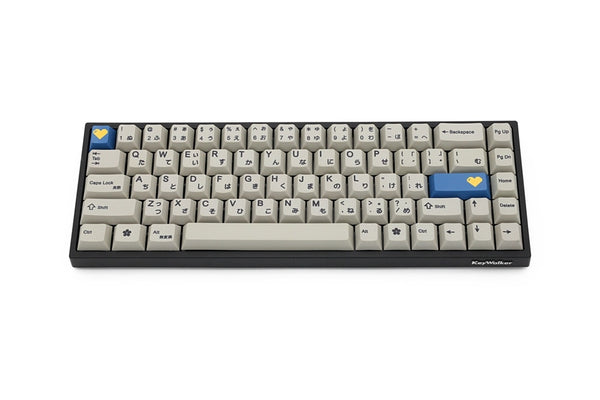 Domikey abs doubleshot keycap pixel heart blue yellow for oem dsa sa cherry profile
