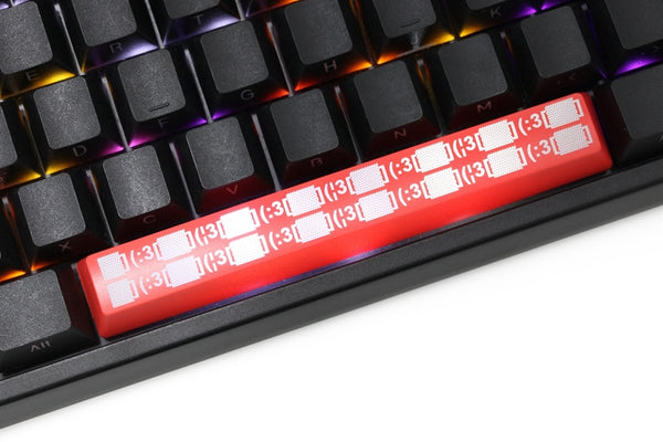 Novelty Shine Through spacebar Keycaps ABS Etched black redlight dormitory sound asleep icon
