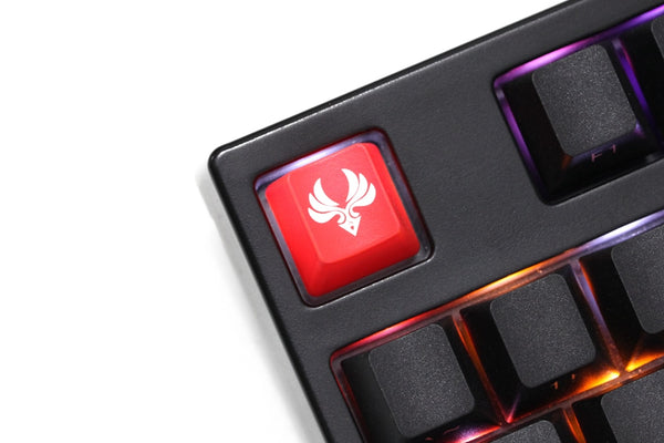 Novelty Shine Through Keycaps ABS Etched back lit black red r1 ESC Genshin elements Pyro Geo Dendro Anemo Hydro Cryo Electro