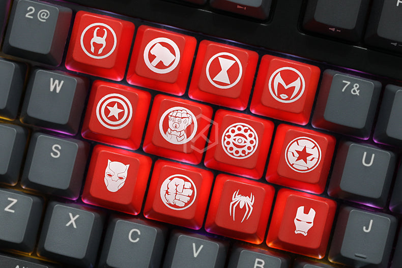 Novelty Shine Through Keycaps ABS Etched, Shine-Through Avengers Infin ...