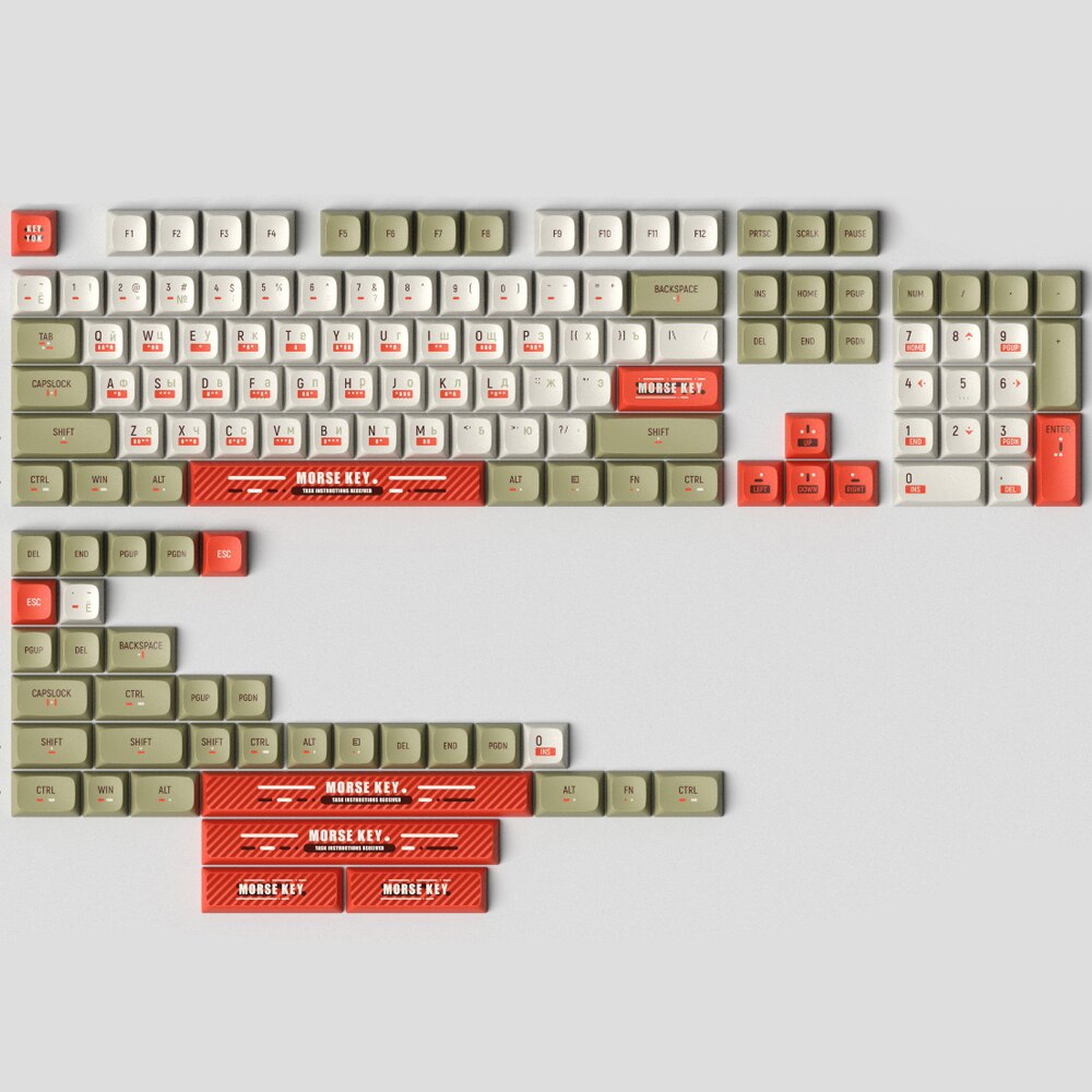KeyTok KDA Profile Morse Key Code Dye Sub Keycap Set thick PBT for key ...