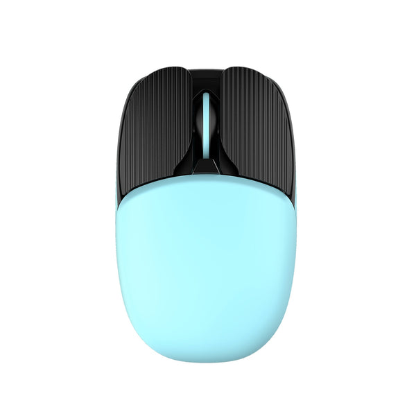 MXRSKEY Shell Bluetooth 2.4G Wireless Mouse 2.4G Bluetooth Dual Mode Connection Function Multi-system Compatible Yellow Cyan
