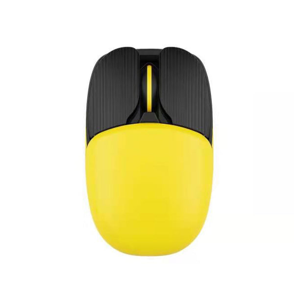 MXRSKEY Shell Bluetooth 2.4G Wireless Mouse 2.4G Bluetooth Dual Mode Connection Function Multi-system Compatible Yellow Cyan