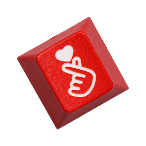 Novelty PC Finger Heart Love Cherry profile dip dye Laser pbt keycap for keyboard ESC r1 1x Red Black Yellow
