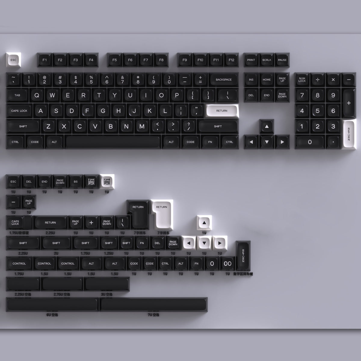PGA ABS WOB Sparta Doubleshot Keycap Set PGA Profile for MX Stem Keybo ...