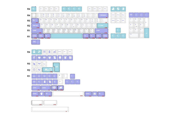 GKs Hua Mulan Cherry Profile Dye Sub Keycap Set PBT for keyboard poker 87 tkl 104 ansi xd64 bm60 xd68 BM87 BM65