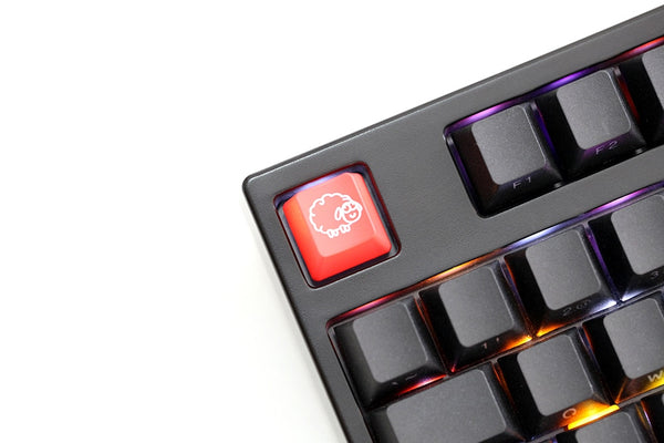 Novelty Shine Through Keycaps ABS Etched back lit black red r1 ESC the Cute Sheep Sheep Sheep