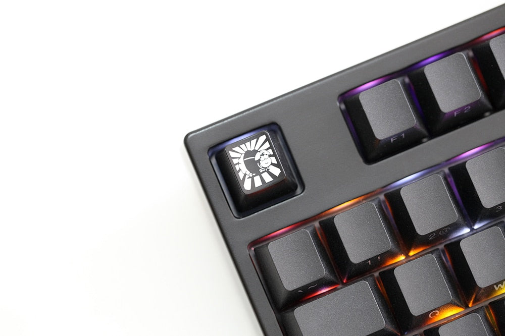 Novelty Shine Through Keycaps ABS Etched back lit black red r1 ESC the ...