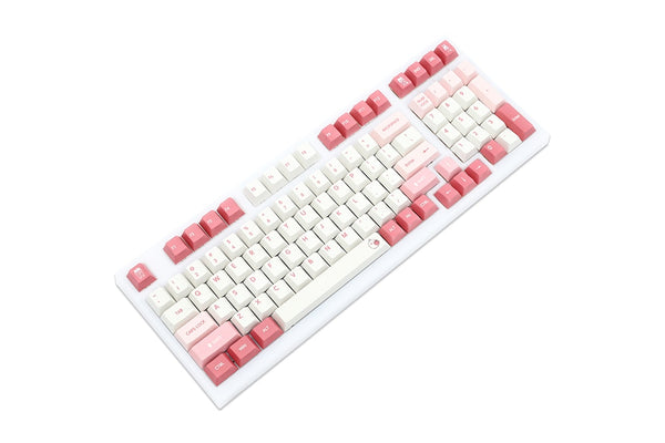 GKs Cherry Profile Summer Peach Dye Sub Keycap Set thick PBT for keyboard 87 tkl 104 ansi xd64 bm60 xd68 xd84 BM87 BM65 Pink