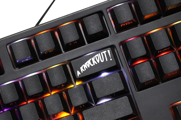 Novelty Shine Through Keycaps ABS Laser Etched back lit black red Enter Backspace OEM Profile A Knockout Cuphead Cup Head