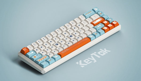 KeyTok KDA Profile Gulf Racing Dye Sub Keycap Set thick PBT for keyboard 87 tkl 104 ansi xd64 bm60 xd68 CSTC75 BM87 BM65